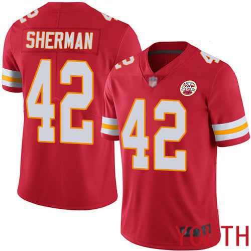 Youth Kansas City Chiefs #42 Sherman Anthony Red Team Color Vapor Untouchable Limited Player Nike NFL Jersey